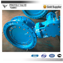 Soft sealing blue ductile iron flange butterfly valve